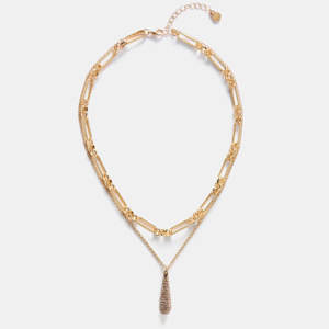 Mint Velvet Gold Tone Layered Chain Necklace